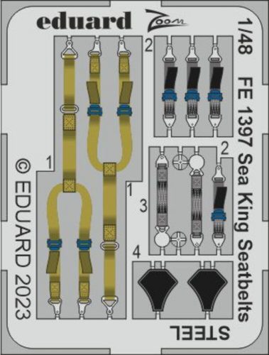 Eduard Sea King seatbelts STEEL 1/48 AIRFIX 1/48 (FE1397)