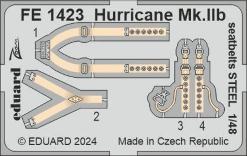 Eduard Hurricane Mk.IIb seatbelts STEEL ARMA HOBBY 1:48 (FE1423)