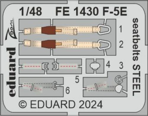 Eduard F-5E seatbelts STEEL AFV CLUB / EDUARD 1:48 (FE1430)