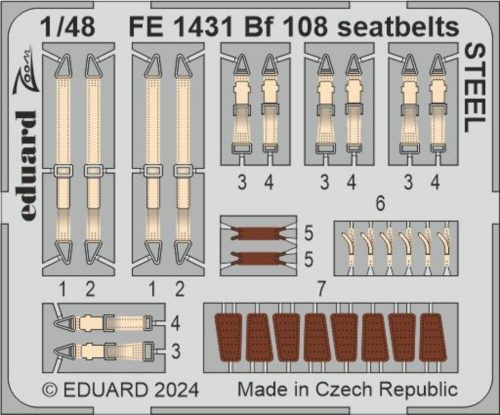 Eduard Bf 108 seatbelts STEEL EDUARD 1:48 (FE1431)