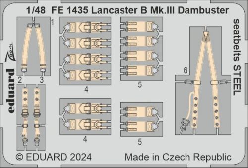 Eduard Lancaster B Mk.III Dambuster seatbelts STEEL HKM 1:48 (FE1435)