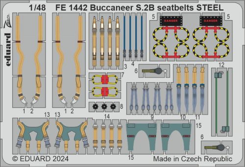 Eduard Buccaneer S.2B seatbelts STEEL AIRFIX 1:48 (FE1442)