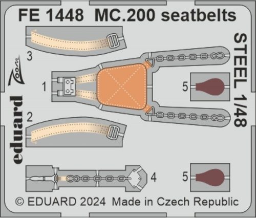 Eduard MC.200 seatbelts STEEL ITALERI 1:48 (FE1448)