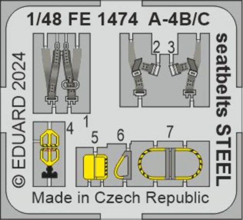 Eduard A-4B/C seatbelts STEEL 1:48 (FE1474)