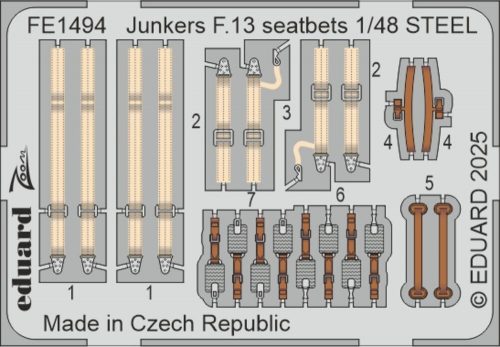 Eduard Junkers F.13 seatbelts STEEL   MINIART 1:48 (FE1494)