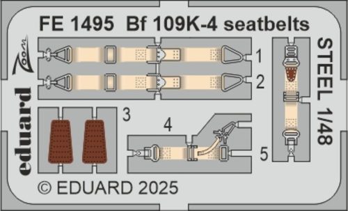 Eduard Bf 109K-4 seatbelts STEEL   EDUARD 1:48 (FE1495)