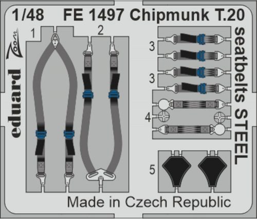 Eduard Chipmunk T.20 seatbelts STEEL   AIRFIX 1:48 (FE1497)