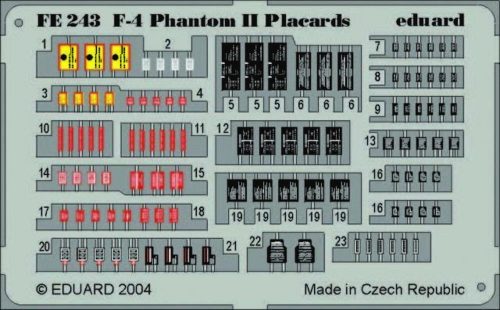 Eduard F-4 Phantom II Placards 1:48 (FE243)