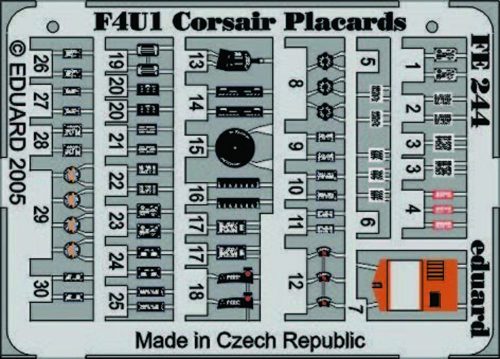 Eduard F4U-1 Corsair placards 1:48 (FE244)