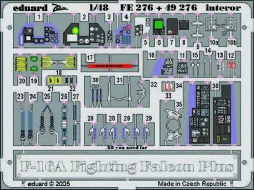 Eduard F-16A Plus Fighting Falcon interior 1:48 (FE276)