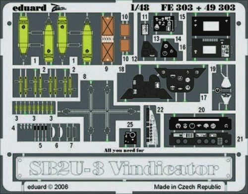 Eduard SB2U-3 Vindicator für Accurate Miniatures Bausatz 1:48 (FE303)