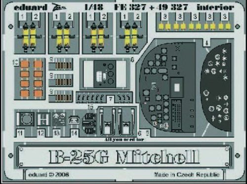 Eduard B-25G Mitchell interior Für Accurate Miniatures Bausatz 1:48 (FE327)