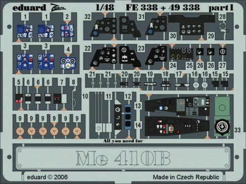 Eduard Me 410B für Revell Monogramm Bausatz 1:48 (FE338)