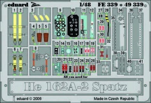 Eduard He 162A-2 Spatz Für Tamiya Bausatz 1:48 (FE339)