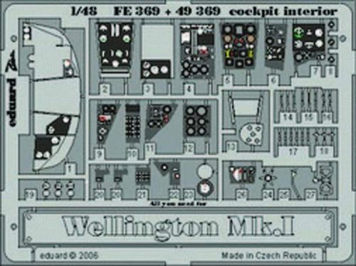 Eduard Wellington Mk.I cockpit interior für Trumpeter Bausatz 1:48 (FE369)