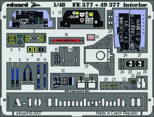 Eduard A-10 Thunderbolt II interior Für Italeri Bausatz 1:48 (FE377)