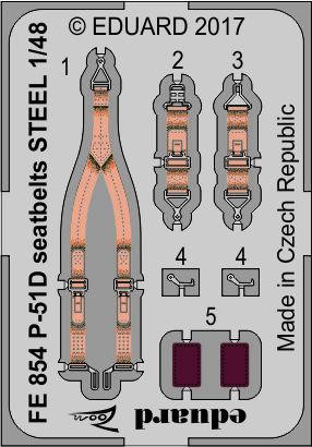 Eduard P-51D seatbelts STEEL for Airfix 1:48 (FE854)