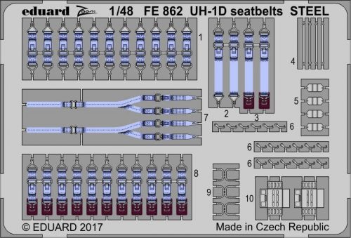 Eduard UH-1D seatbelts STEEL for Kitty Hawk 1:48 (FE862)