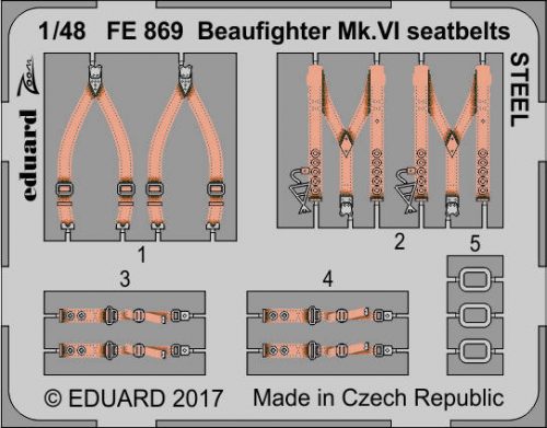 Eduard Beaufighter Mk.VI seatbelts STEEL f.Tami 1:48 (FE869)