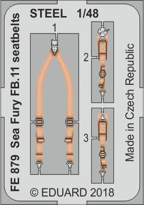 Eduard Sea Fury FB.11 seatbelts STEEL f.Airfix 1:48 (FE879)