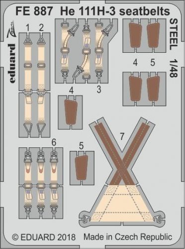 Eduard He 111H-3 seatbelts STEEL for ICM 1:48 (FE887)