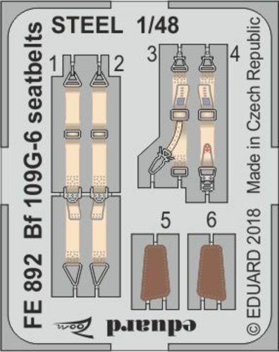 Eduard Bf 109G-6 seatbelts STEEL f.Tamiya 1:48 (FE892)