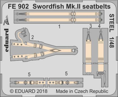 Eduard Swordfish Mk.II seatbelts STEEL f.Tamiya 1:48 (FE902)