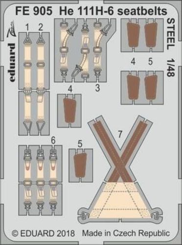 Eduard HE 111H-6 seatbelts STEEL for ICM 1:48 (FE905)