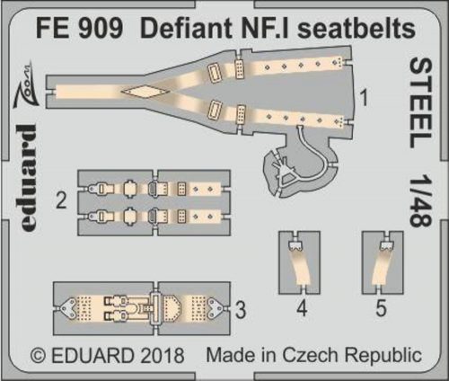 Eduard Defiant NF.I seatbelts STEEL f.Airfix 1:48 (FE909)