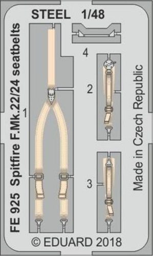 Eduard Spitfire F.Mk.22/24 seatbelts STEEL f.Ai 1:48 (FE925)