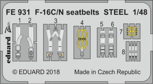 Eduard F-16C/N seatbelts STEEL for Tamiya 1:48 (FE931)