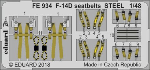 Eduard F-14D seatbelts STEEL for Tamiya 1:48 (FE934)