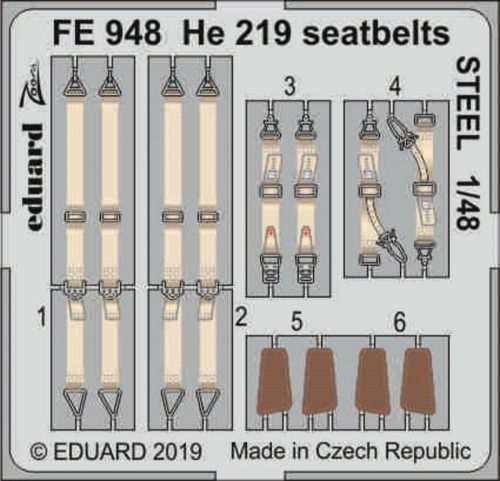 Eduard He 219 seatbelts STEEL for Tamiya 1:48 (FE948)