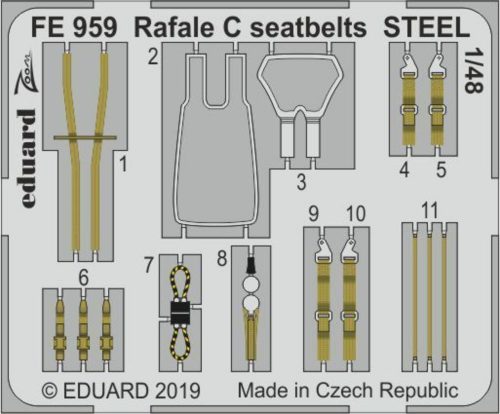 Eduard Rafale C seatbelts STEEL for Revell 1:48 (FE959)