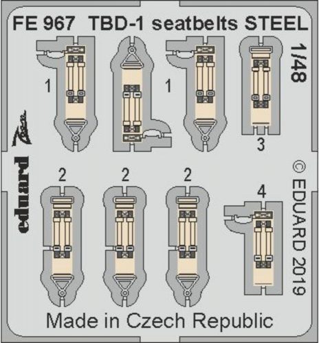 Eduard TBD-1 seatbelts STEEL f.Great WAll Hobby 1:48 (FE967)