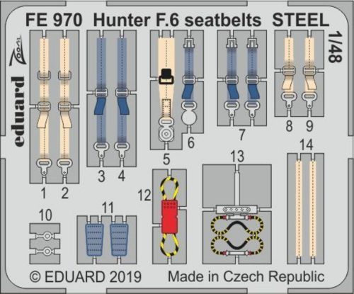 Eduard Hunter F.6 seatbelts STEEL for Airfix 1:48 (FE970)