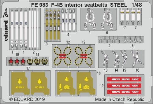 Eduard F-4B interior seatbelts STEEL f.Academy 1:48 (FE983)