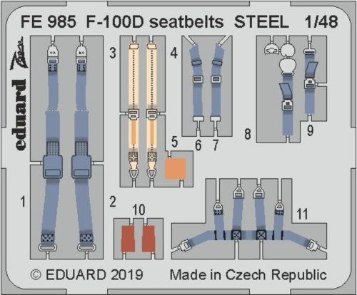 Eduard F-100D seatbelts STELL for Trumpeter 1:48 (FE985)