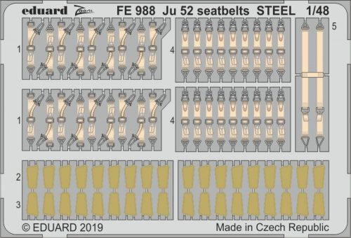 Eduard Ju 52 seatbelts STEEL for Revell 1:48 (FE988)