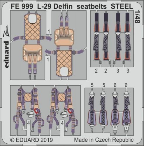 Eduard L-29 Delfin seatbelts STEEL for AMK 1:48 (FE999)