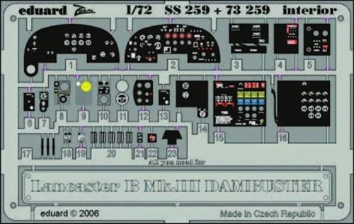 Eduard Lancaster B Mk.III Dambuster interior Für Hasegawa Bausatz. 1:72 (SS259)