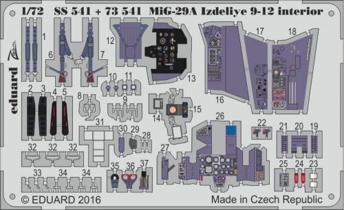 Eduard MiG-29A Izdeliye 9-12 interior f.Trumpet 1:72 (SS541)