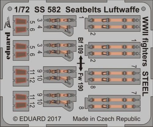 Eduard Seatbelts Luftwaffe WWII fighters STEEL 1:72 (SS582)