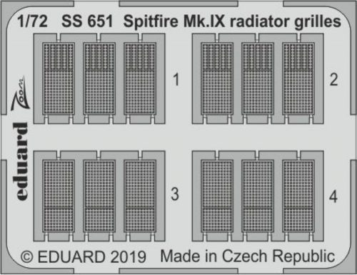 Eduard Spitfire Mk.IX radiator grilles f.Eduard 1:72 (SS651)