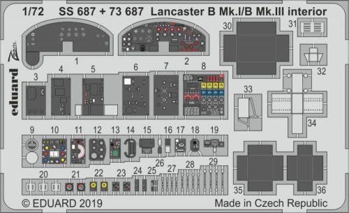 Eduard Lancaster B Mk.I/B Mk.III interior for Airfix 1:72 (SS687)