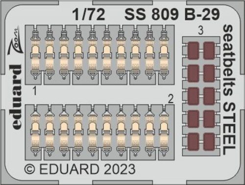 Eduard B-29 seatbelts STEEL 1/72 HOBBY 2000 / ACADEMY 1/72 (SS809)