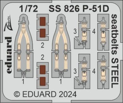 Eduard P-51D seatbelts STEEL 1:72 (SS826)