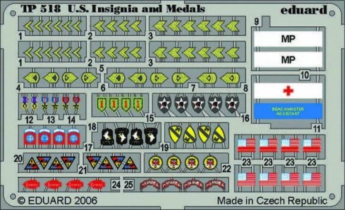 Eduard US insignia and medals WWII 1:35 (TP518)