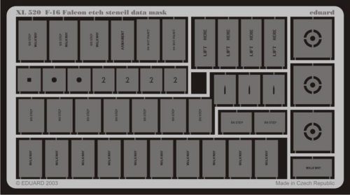 Eduard F-16 Falcon etch stencil data mask (XL520)