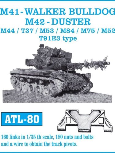 Friulmodel Tracks for M41 Walker Bulldog. M42 Duster. M44/ T37/ M53/ M84/ M75/ M52/ T91E3 M44/ T37/ M53/ M84/ M75/ M52/ T91E3 1:35 (ATL-080)